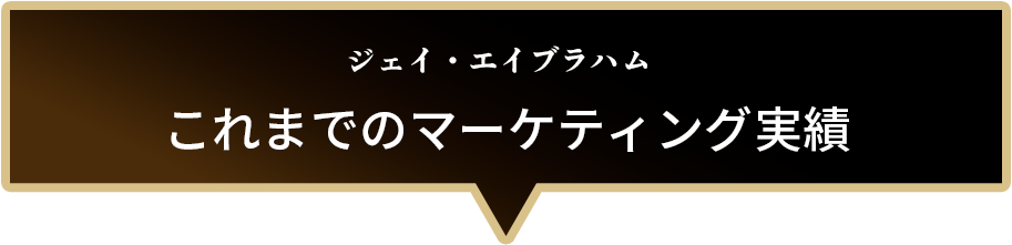 ジェイ・エイブラハム これまでのマーケティング実績